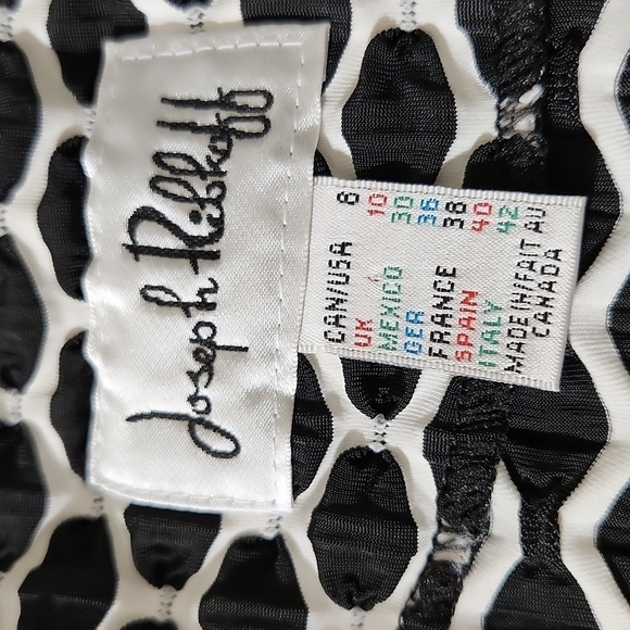 Joseph Ribkoff Black White Geometric Asymmetric Textured Jacket Women’s Size 8 - Picture 16 of 16